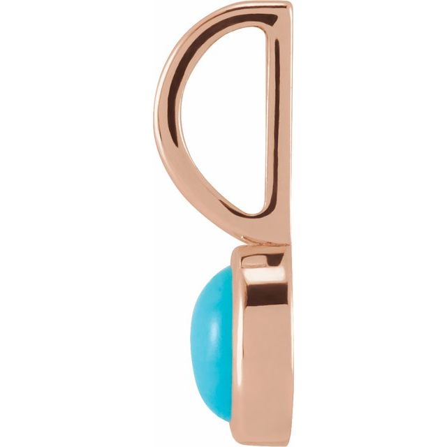 14K Rose Natural Turquoise Charm/Pendant