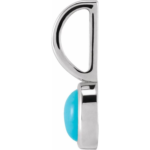 14K White Natural Turquoise Charm/Pendant