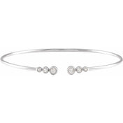 14K White 1/4 CTW Natural Diamond Cuff 7" Bracelet