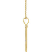 14K Yellow .0075 CT Natural Diamond XO Bar 16-18" Necklace