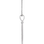 14K White .0075 CT Natural Diamond XO Bar 16-18" Necklace