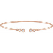 14K Rose 1/4 CTW Natural Diamond Cuff 7" Bracelet
