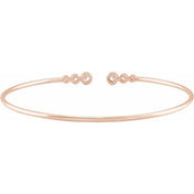 14K Rose 1/4 CTW Natural Diamond Cuff 7" Bracelet