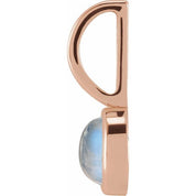14K Rose Natural Rainbow Moonstone Charm/Pendant