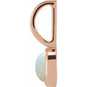 14K Rose Natural White Opal Charm/Pendant