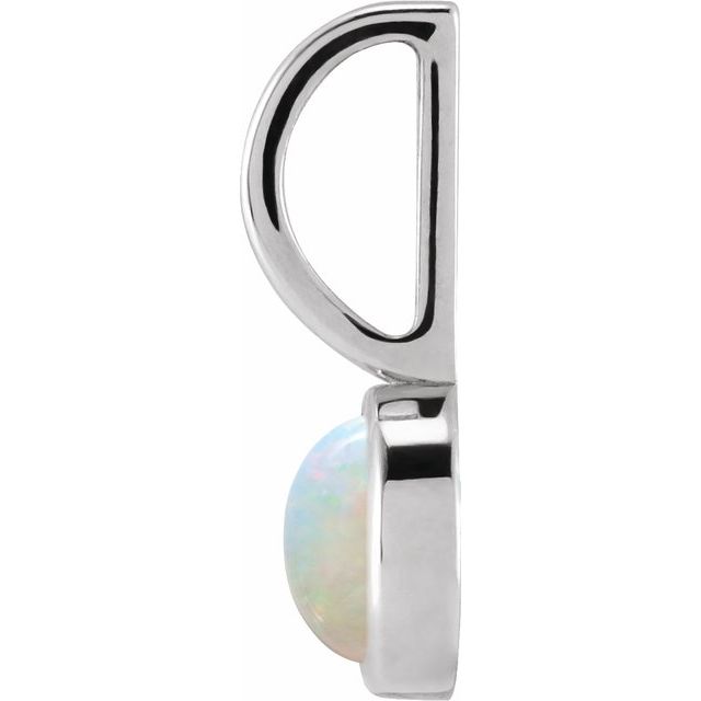 Platinum Natural White Opal Charm/Pendant