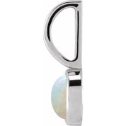 14K White Natural White Opal Charm/Pendant