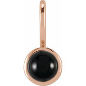 14K Rose Natural Black Onyx Charm/Pendant