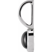 14K White Natural Black Onyx Charm/Pendant