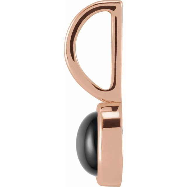14K Rose Natural Black Onyx Charm/Pendant