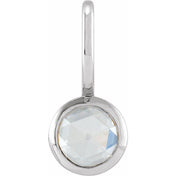 Platinum 1/3 CT Rose-Cut Natural Diamond Charm/Pendant