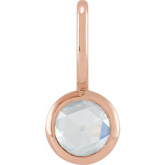 14K Rose 1/3 CT Rose-Cut Natural Diamond Charm/Pendant