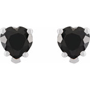 Sterling Silver Natural Black Onyx Stud Earrings