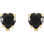 14K Yellow Natural Black Onyx Stud Earrings