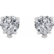 Sterling Silver Natural White Sapphire Stud Earrings