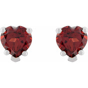 Sterling Silver Natural Mozambique Garnet Stud Earrings