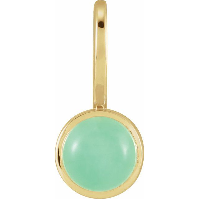 14K Yellow Natural Chrysoprase Charm/Pendant