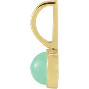 14K Yellow Natural Chrysoprase Charm/Pendant