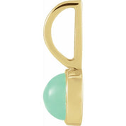 14K Yellow Natural Chrysoprase Charm/Pendant
