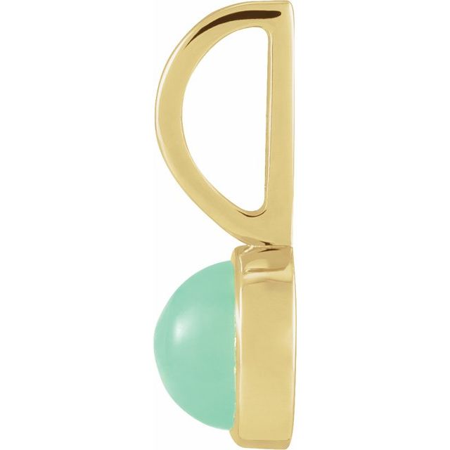 14K Yellow Natural Chrysoprase Charm/Pendant