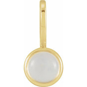 14K Yellow Natural Rainbow Moonstone Charm/Pendant