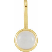 14K Yellow Natural Rainbow Moonstone Charm/Pendant