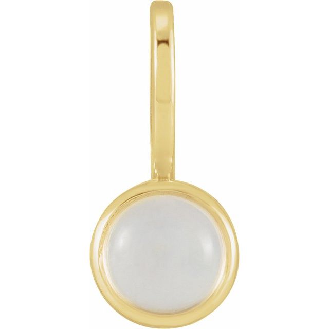 14K Yellow Natural Rainbow Moonstone Charm/Pendant