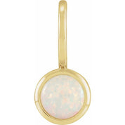 14K Yellow Natural White Opal Charm/Pendant