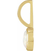 14K Yellow Natural White Opal Charm/Pendant