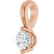 14K Rose 1/10 CT Lab-Grown Diamond Pendant