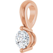 14K Rose 1/10 CT Lab-Grown Diamond Pendant