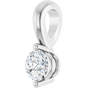 14K White 1/10 CT Lab-Grown Diamond Pendant