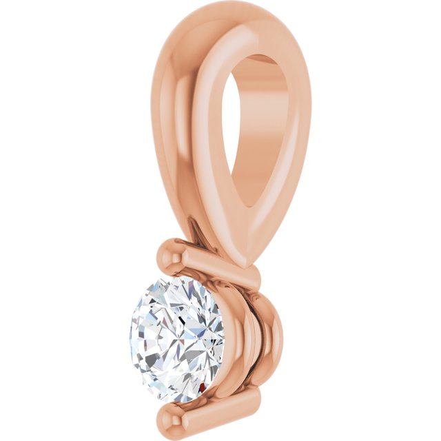14K Rose .03 CT Lab-Grown Diamond Pendant