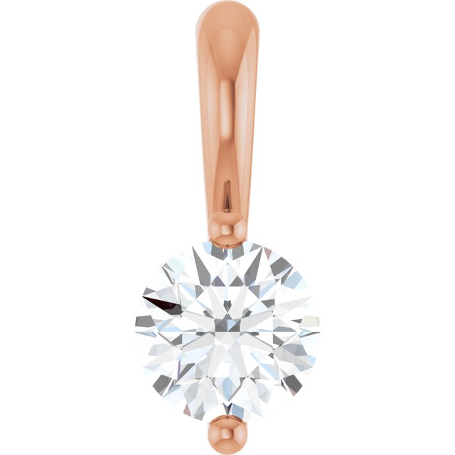 14K Rose 1/4 CT Lab-Grown Diamond Pendant