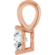 14K Rose 1/4 CT Lab-Grown Diamond Pendant