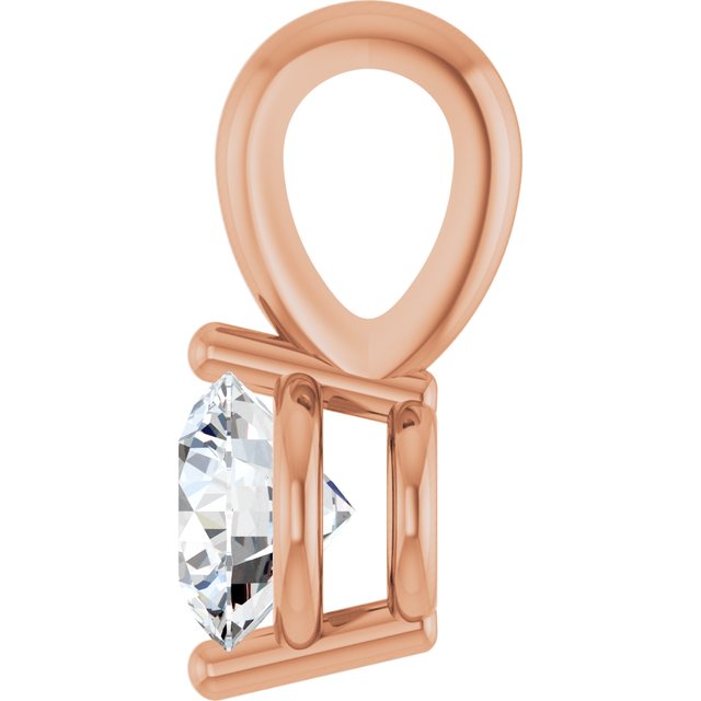 14K Rose 1/4 CT Lab-Grown Diamond Pendant