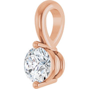14K Rose 1/4 CT Lab-Grown Diamond Pendant