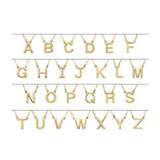 14K Gold Block Font Initial Necklace 16" in Rose Yellow & White