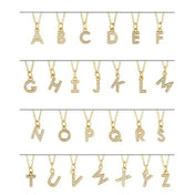 14K Yellow .05 CTW Natural Diamond Petite Initial Necklace 16-18"