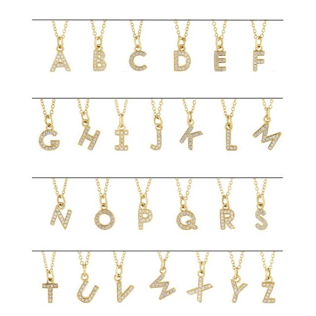 14K Yellow .03 CTW Natural Diamond Petite Initial T 16-18" Necklace