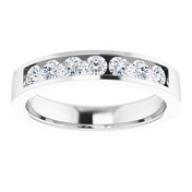 14K White 5/8 CTW Natural Diamond Band