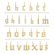 14K Yellow .04 CTW Natural Diamond Gothic Initial Q Charm/Pendant