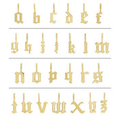 14K Rose Gothic Initial Y Charm/Pendant