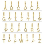 14K Gold Initial Dangle Hinged Huggie Earrings