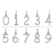14K White .08 CTW Natural Diamond Numeral 0 Charm