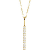 14K 1/6 CTW Lab-Grown Diamond Vertical Bar Necklace 16-18"