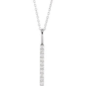 14K 1/6 CTW Lab-Grown Diamond Vertical Bar Necklace 16-18"