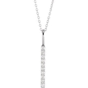 14K 1/6 CTW Lab-Grown Diamond Vertical Bar Necklace 16-18"