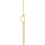 14K 1/6 CTW Lab-Grown Diamond Vertical Bar Necklace 16-18"