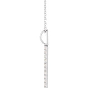 14K 1/6 CTW Lab-Grown Diamond Vertical Bar Necklace 16-18"